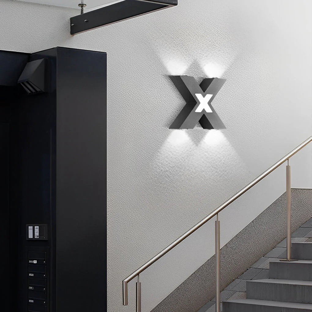 Fedora X Shape Creative LED Modern Outdoor Wall Lamp - Image 4