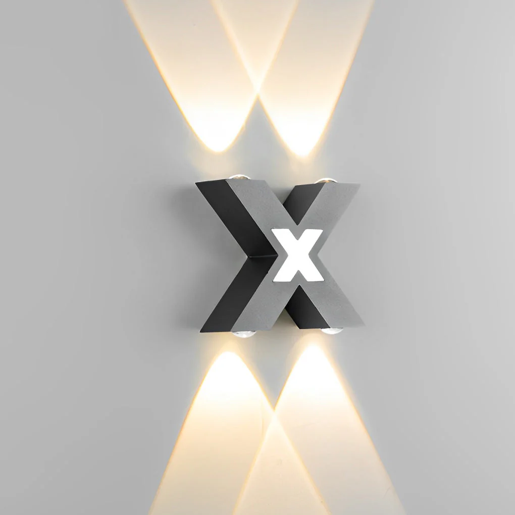 Fedora X Shape Creative LED Modern Outdoor Wall Lamp - Image 7
