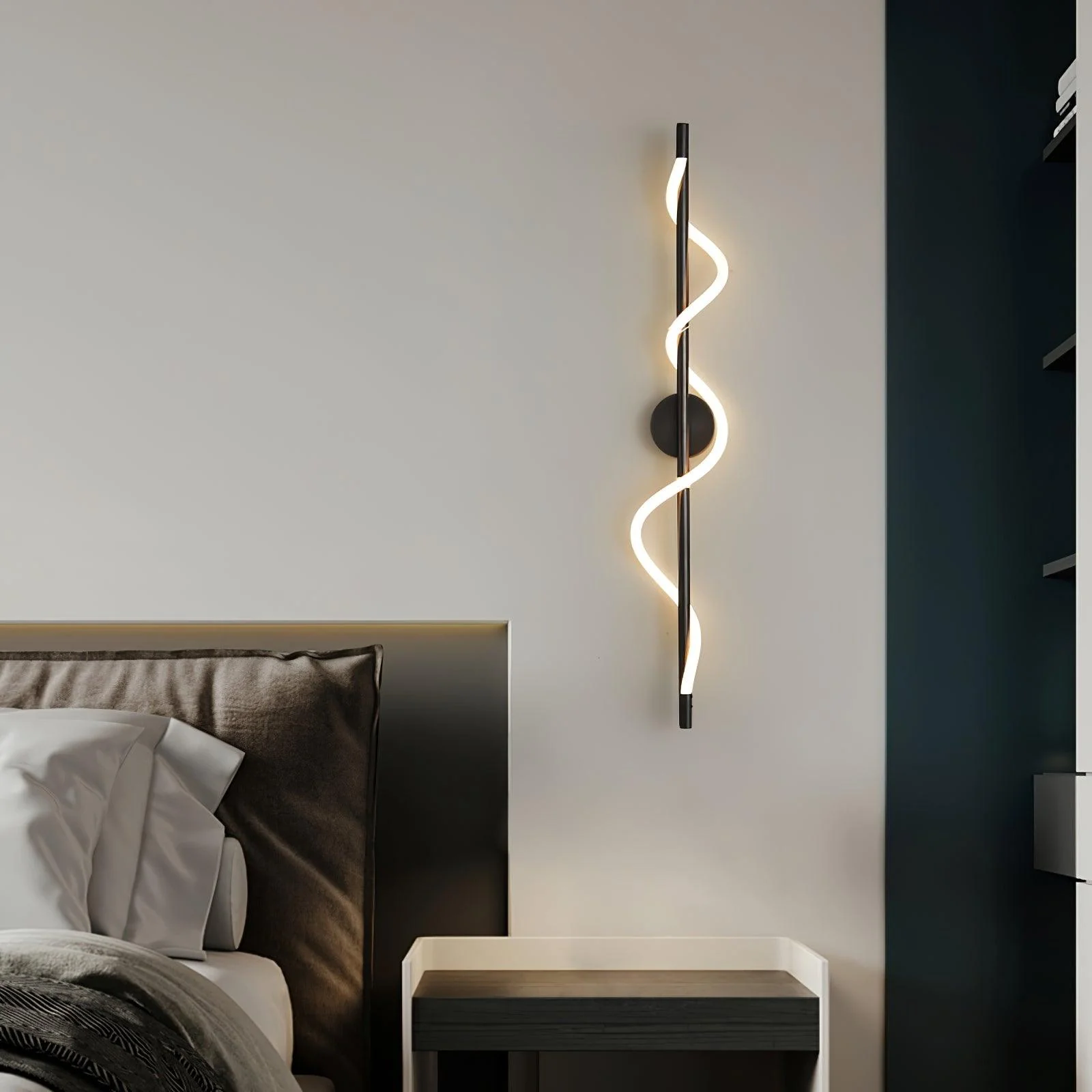 Fidora Sculptural Brass Silicone Wall Lamp - Image 4