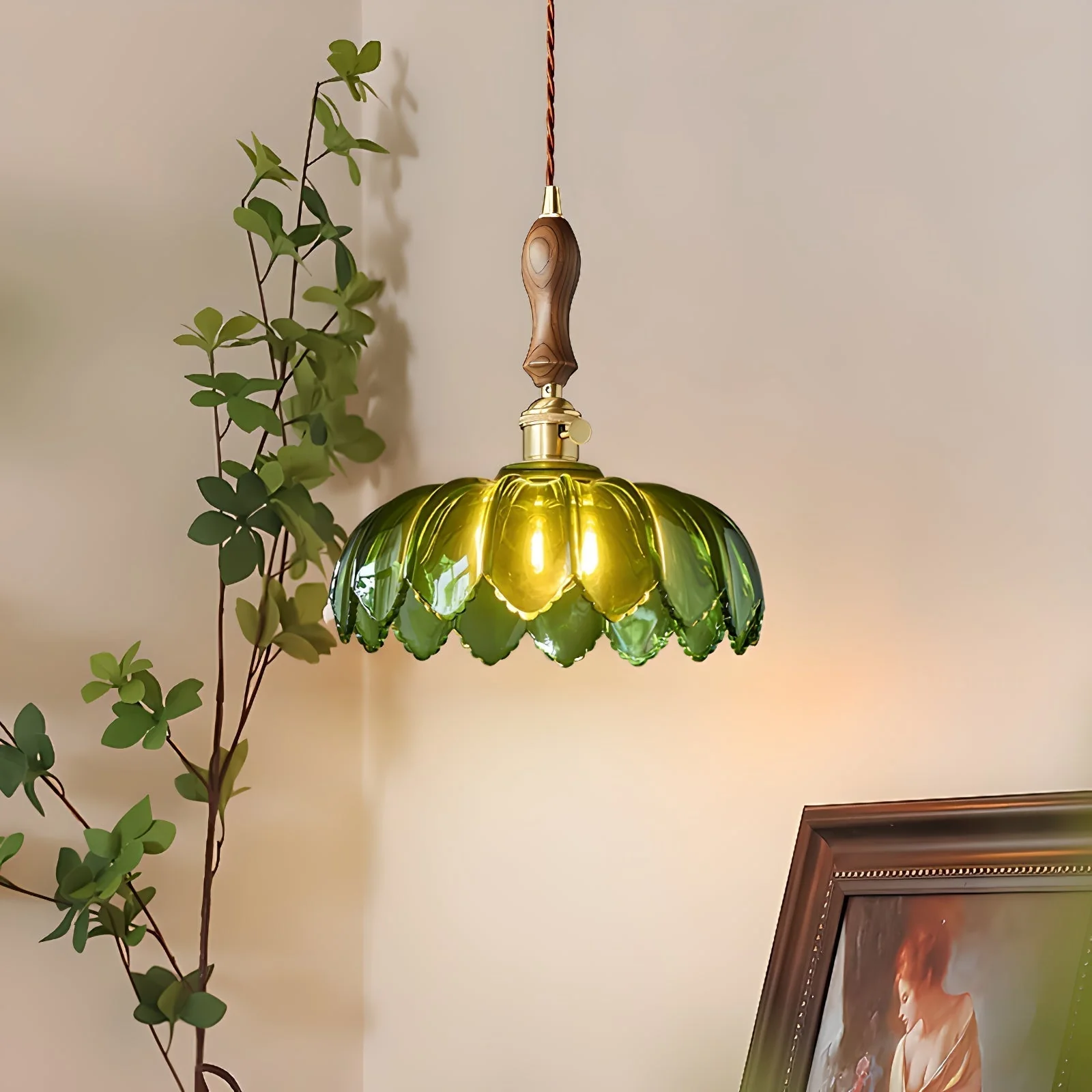 Fioracn Wood Light Luxury Pendant Lamp - Image 12