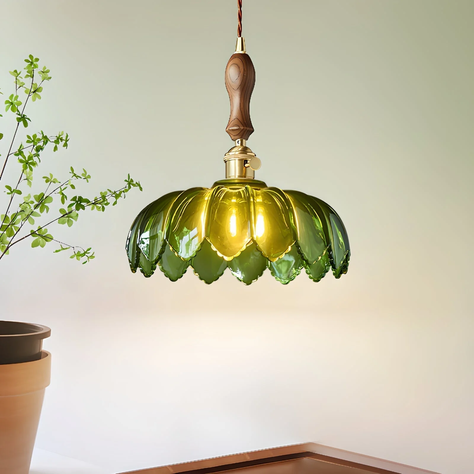 Fioracn Wood Light Luxury Pendant Lamp - Image 4