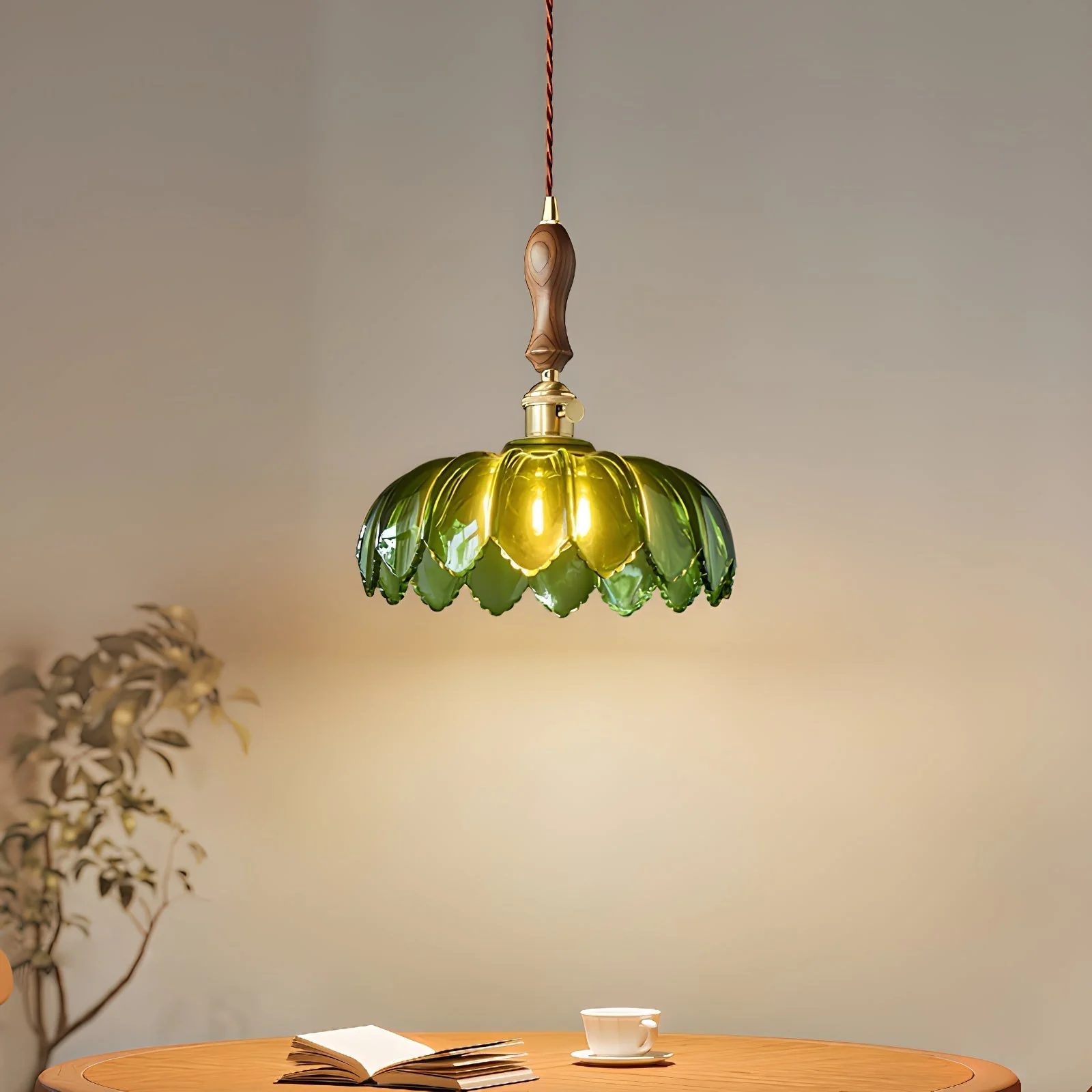 Fioracn Wood Light Luxury Pendant Lamp - Image 6