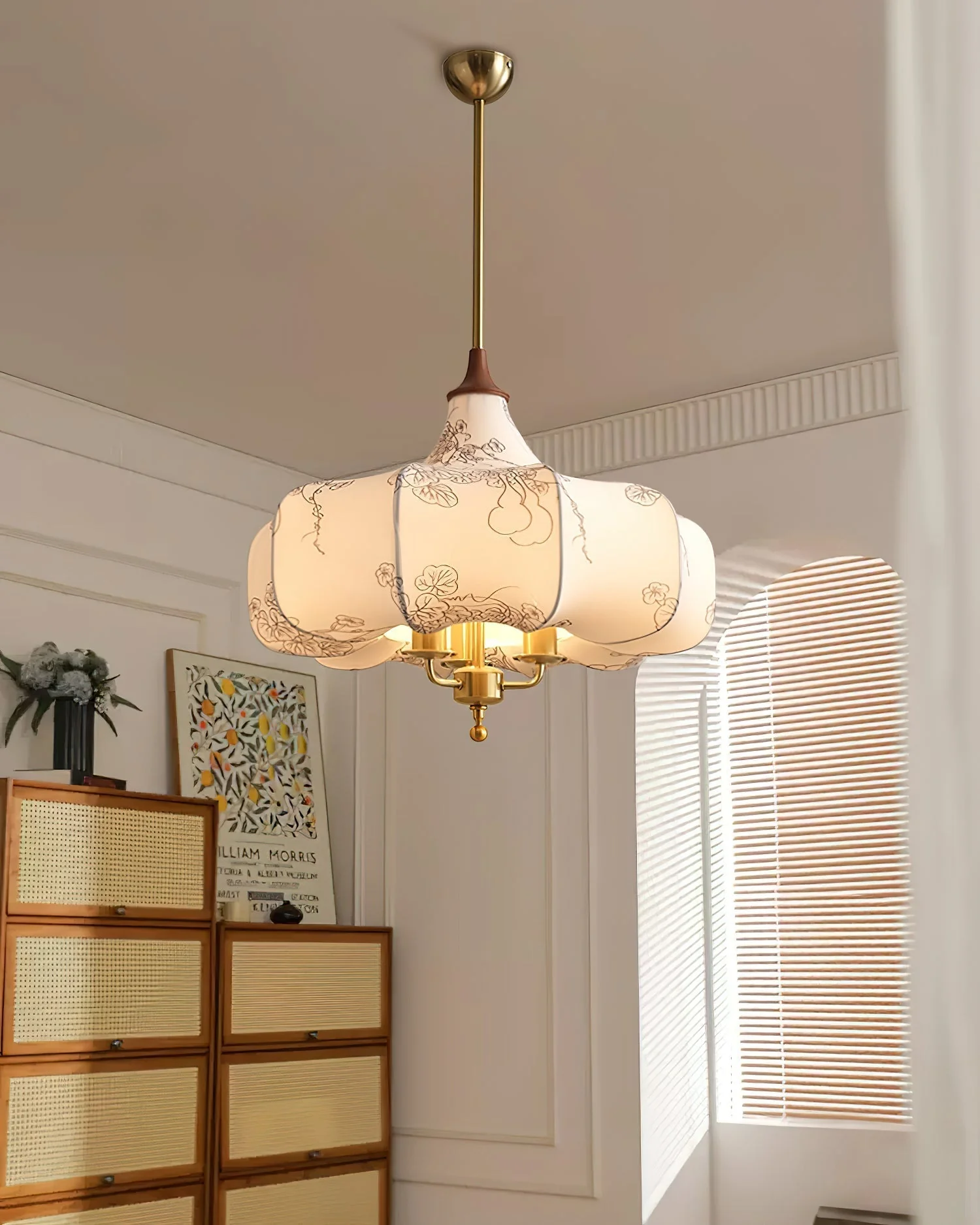 Fioren Fabric & Wood Pendant Light - Image 21