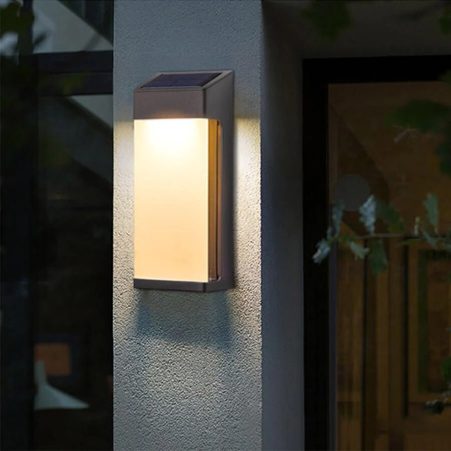 Firm Contemporary Solar LED Glass Outdoor Wall Light
