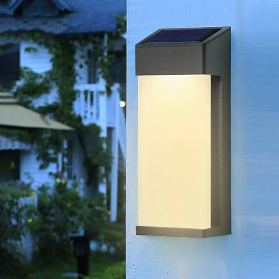 Firm Contemporary Solar LED Glass Outdoor Wall Light - Image 2