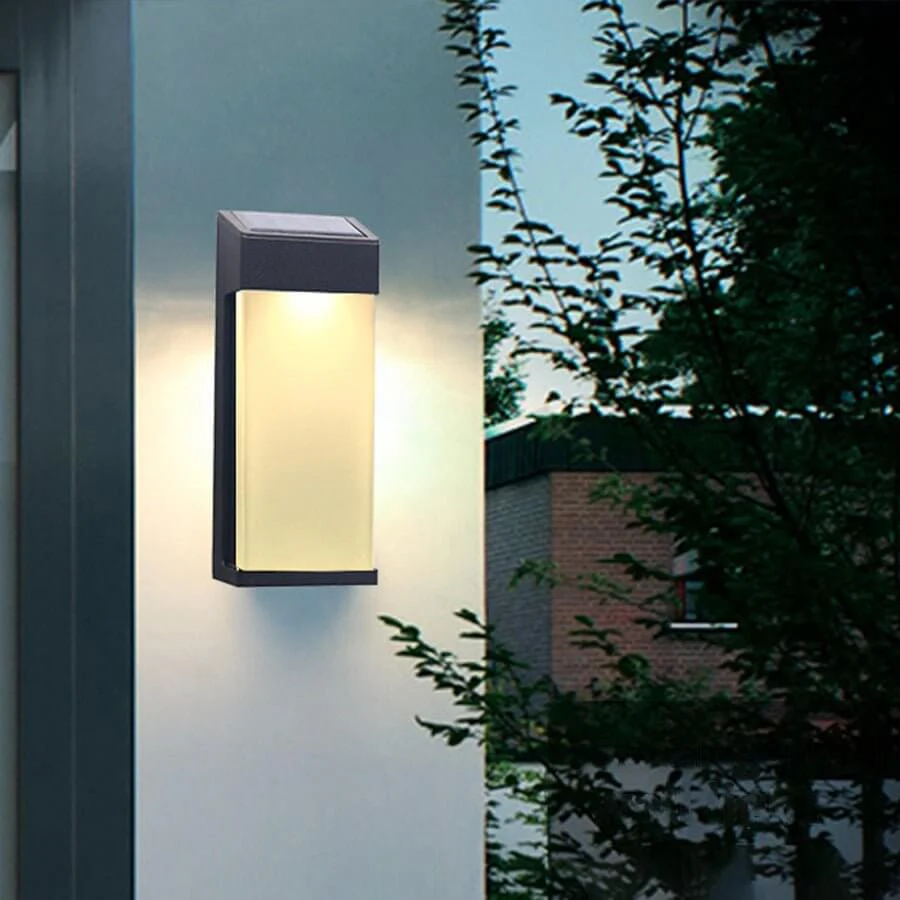 Firm Contemporary Solar LED Glass Outdoor Wall Light - Image 3