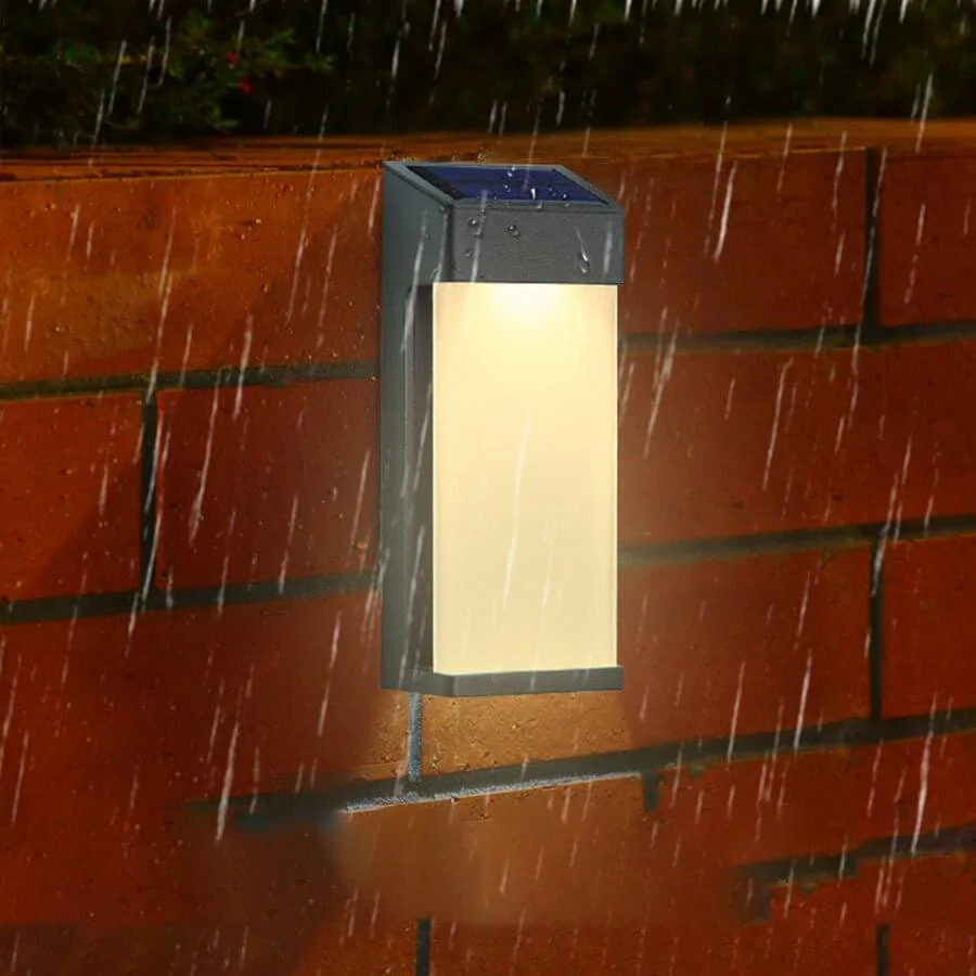 Firm Contemporary Solar LED Glass Outdoor Wall Light - Image 4