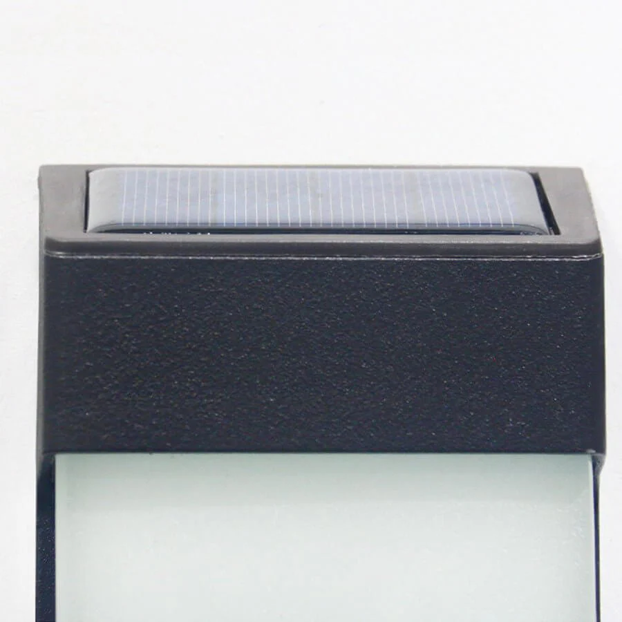 Firm Contemporary Solar LED Glass Outdoor Wall Light - Image 6