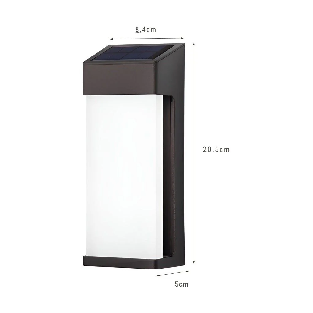 Firm Contemporary Solar LED Glass Outdoor Wall Light - Image 8
