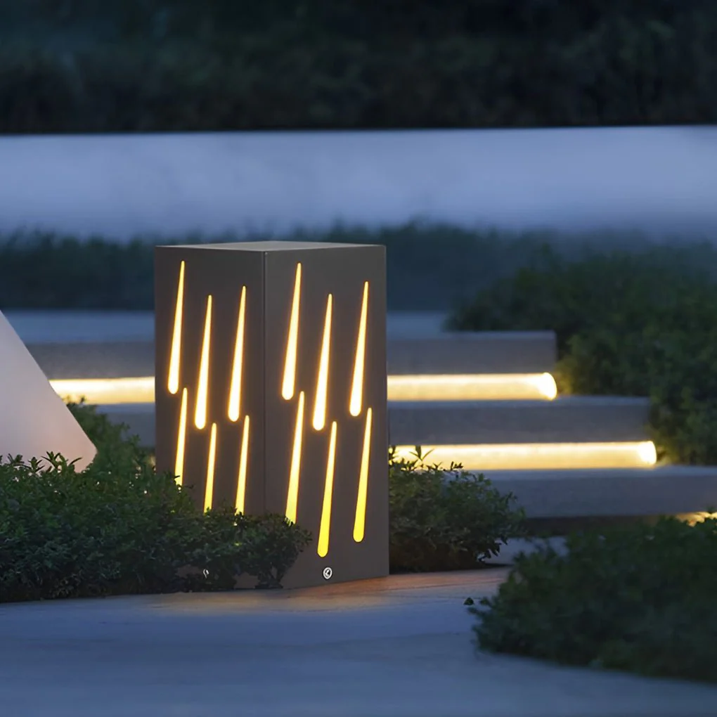 Flo LED Meteor Visual Effect Elegant Marble Outdoor Pathway Light - Image 3