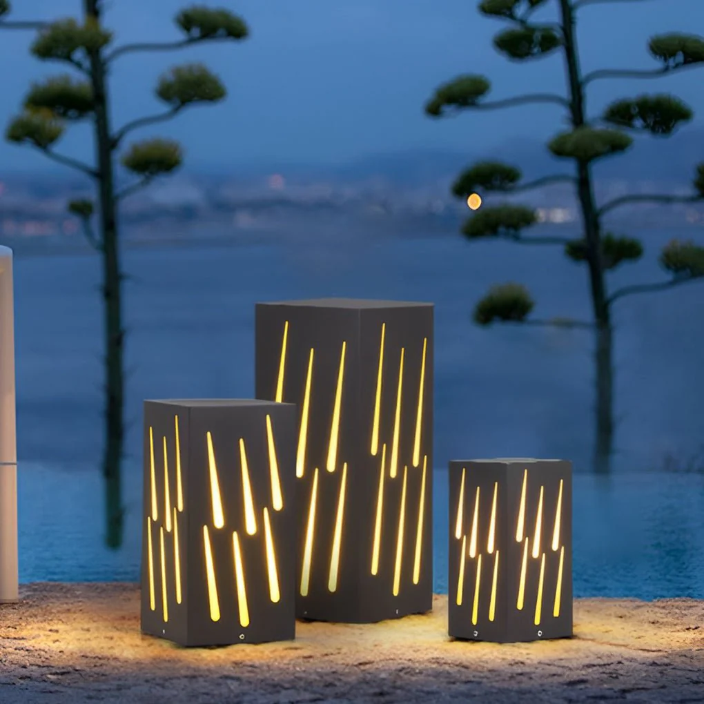 Flo LED Meteor Visual Effect Elegant Marble Outdoor Pathway Light - Image 6