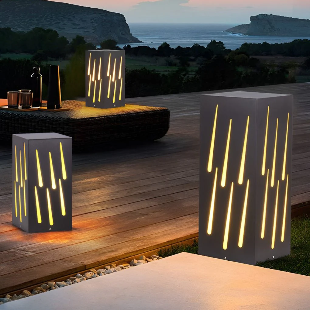 Flo LED Meteor Visual Effect Elegant Marble Outdoor Pathway Light - Image 7