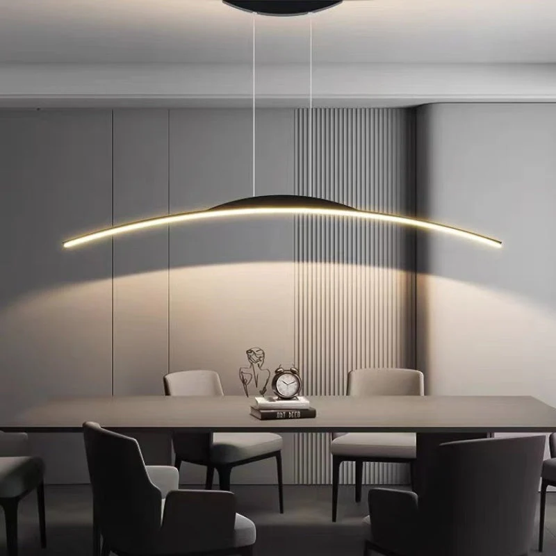 Floa Minimalist Linear Metal Remote Control Pendant Light - Image 2