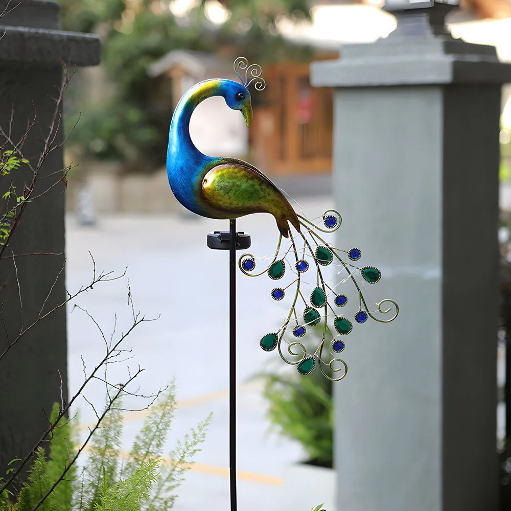 Flourish Peacock Solar-Powered Outdoor Light