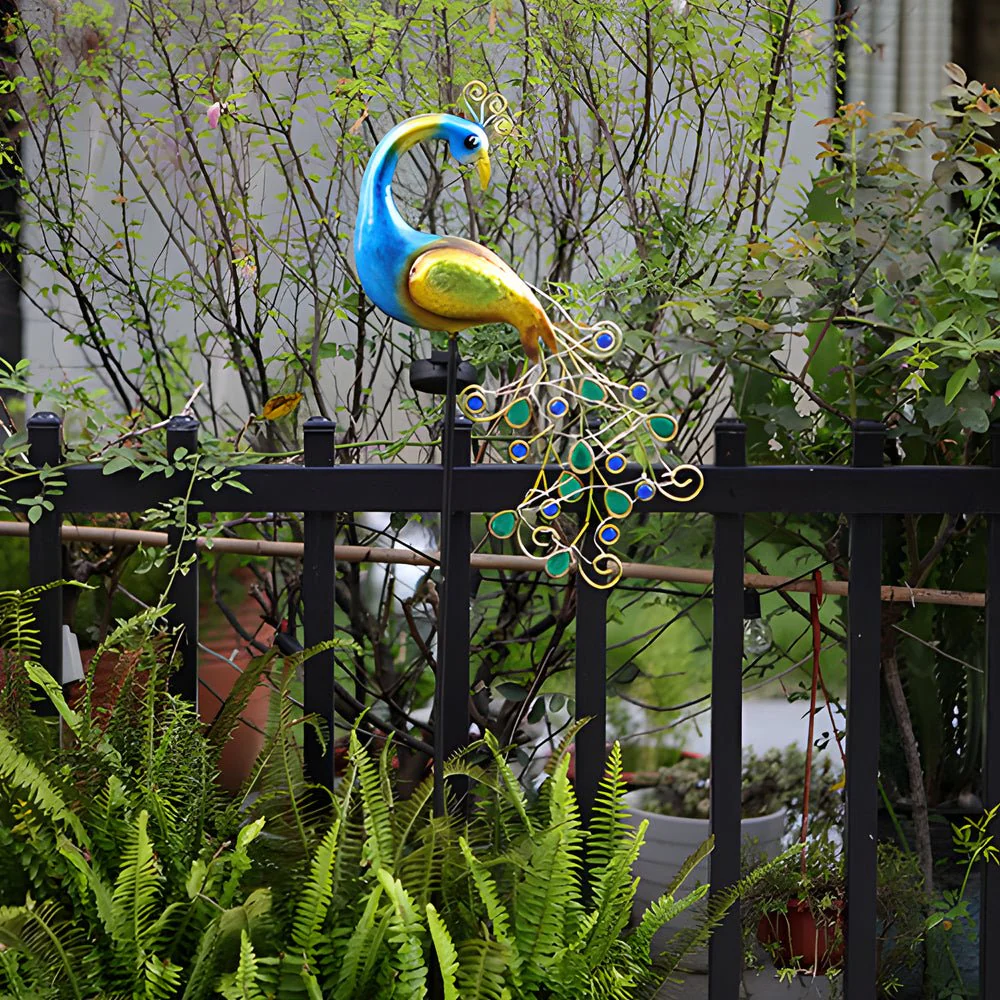 Flourish Peacock Solar-Powered Outdoor Light - Image 3