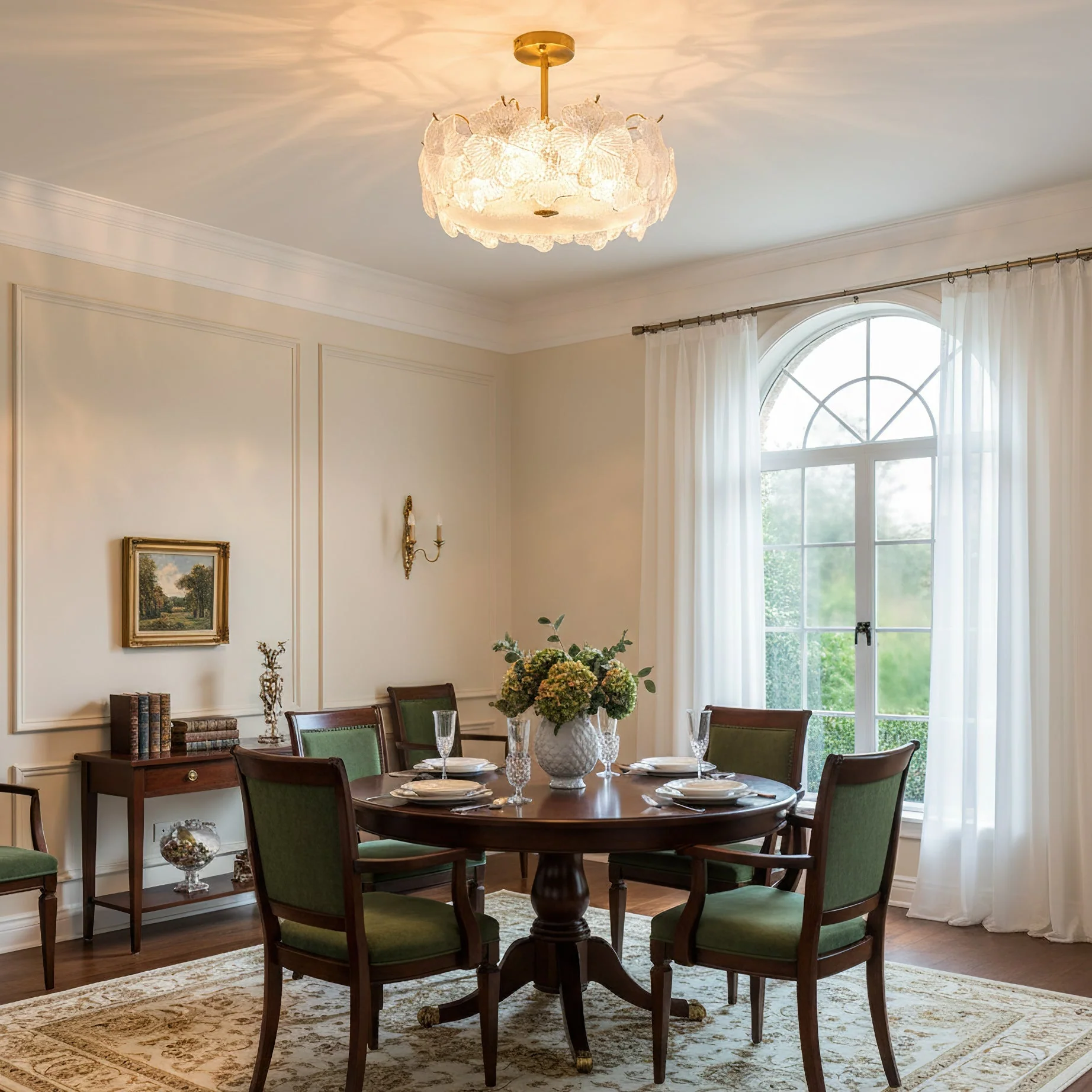 Four-Leaf Contemporary Glass Ceiling Light - Image 6