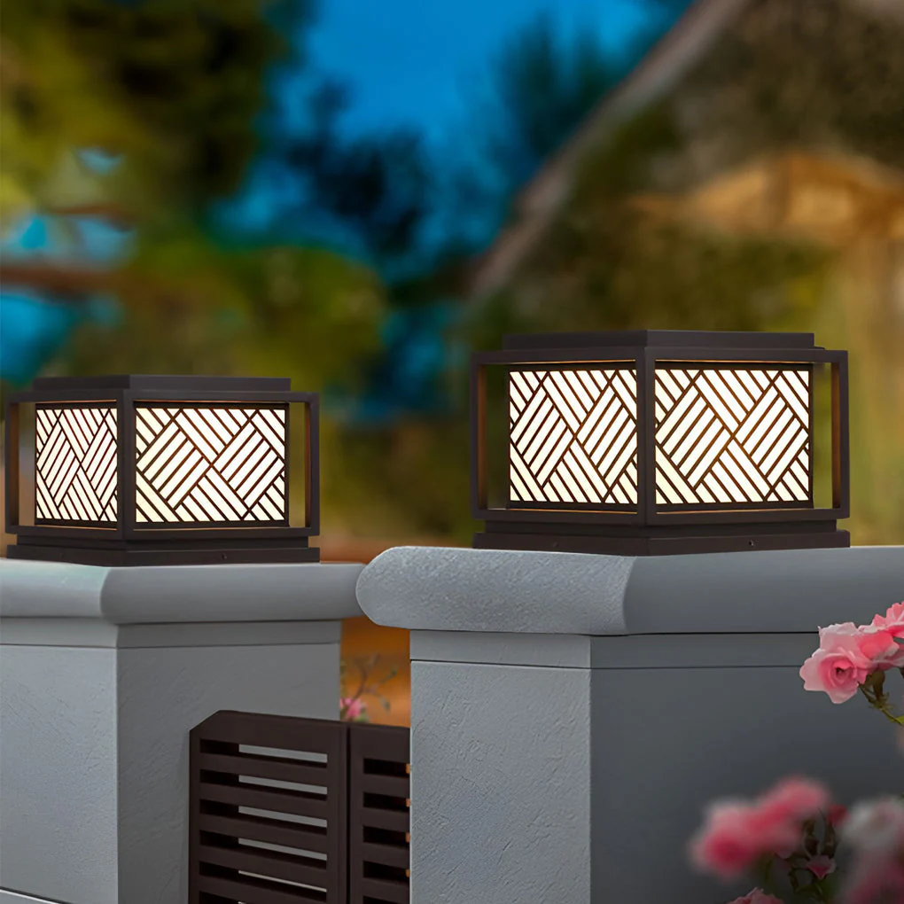 Fourth Square LED Modern Outdoor Caps Pillar Light - Image 3