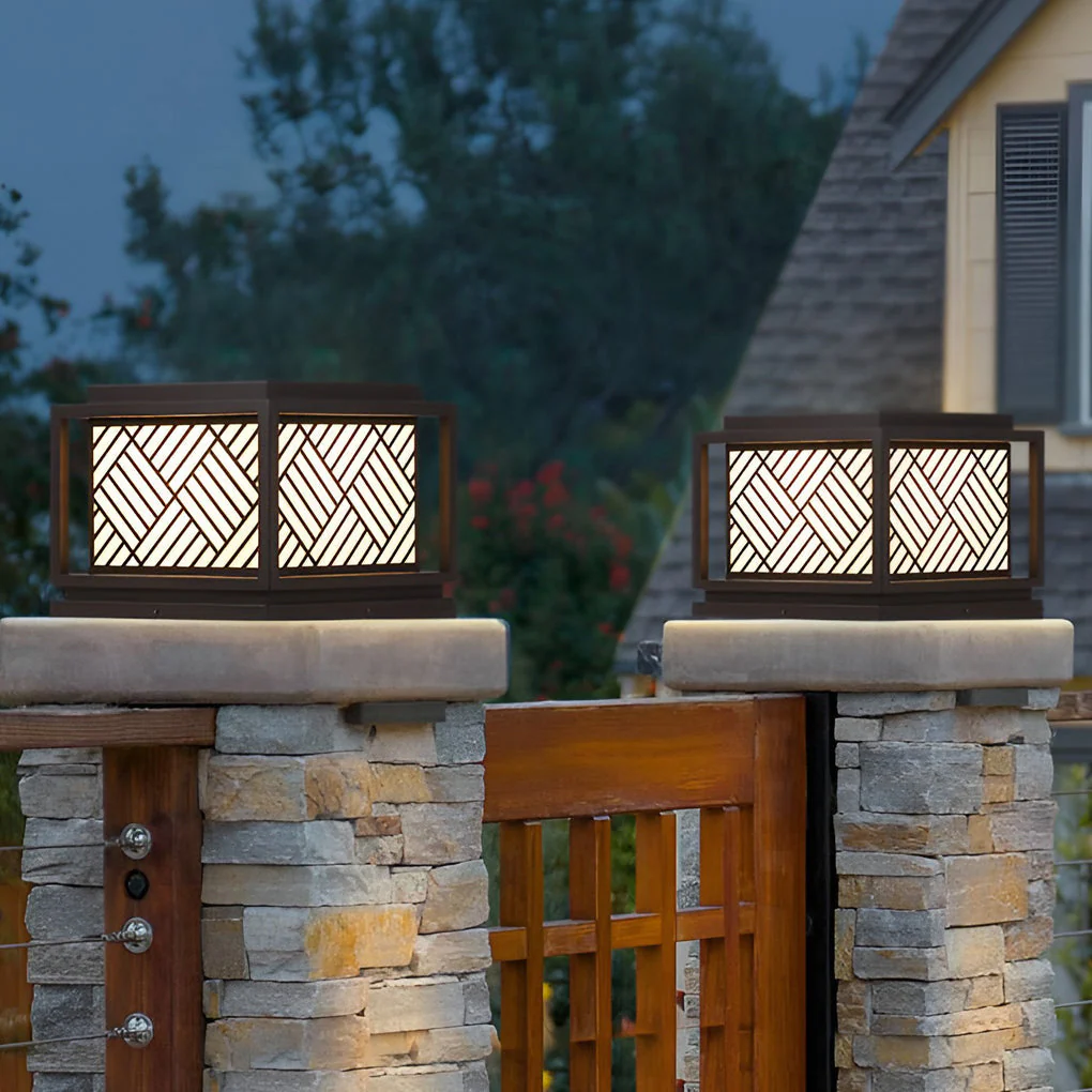 Fourth Square LED Modern Outdoor Caps Pillar Light - Image 5