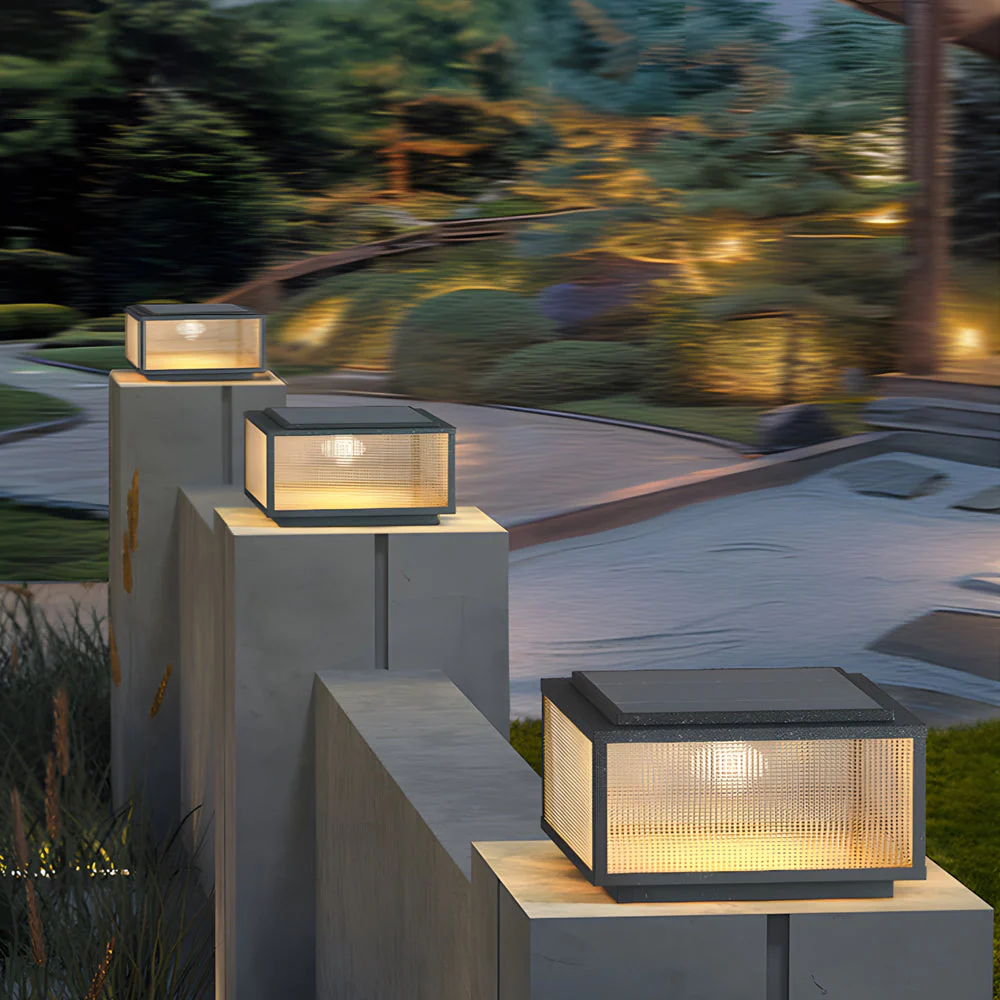 Fox Square Cast Outdoor Pillar Light Fixtures - Image 3