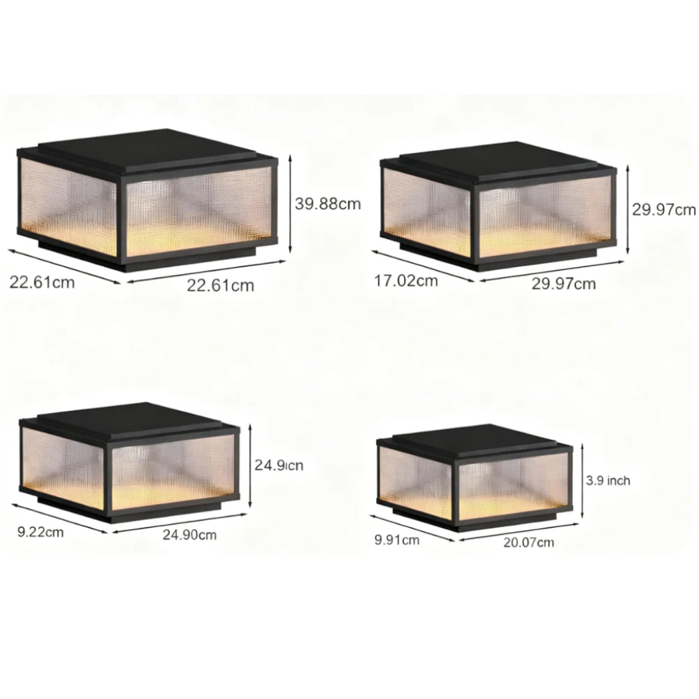 Fox Square Cast Outdoor Pillar Light Fixtures - Image 9
