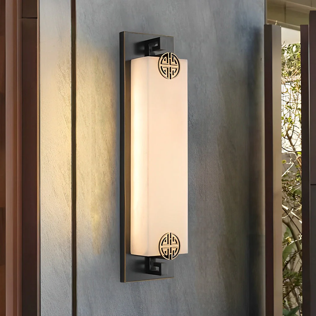 Frank LED Classic Retro Copper Marble Outdoor Wall Lights