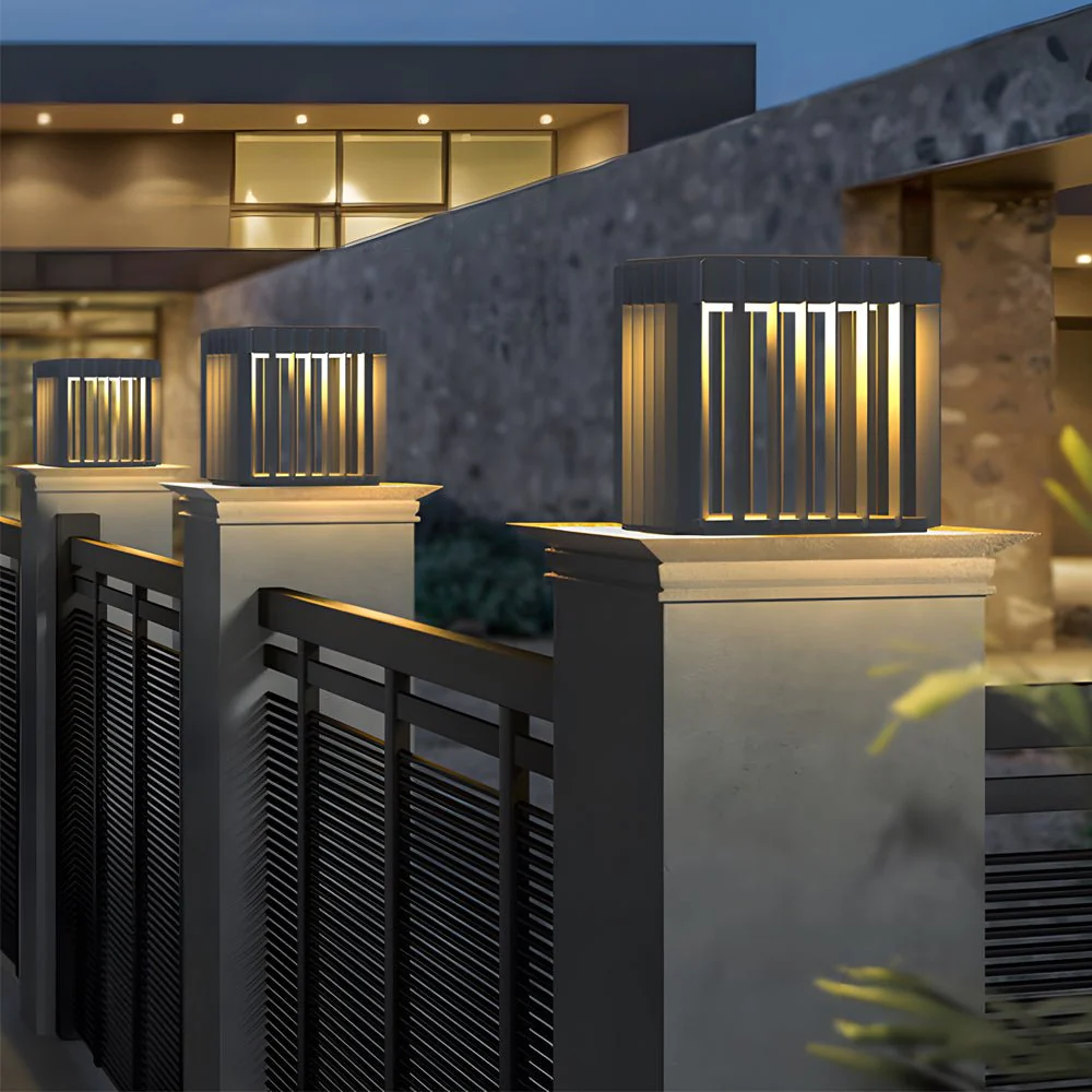 Freen Square Pier-Mount Wired Steel Outdoor Post Pillar Light - Image 3