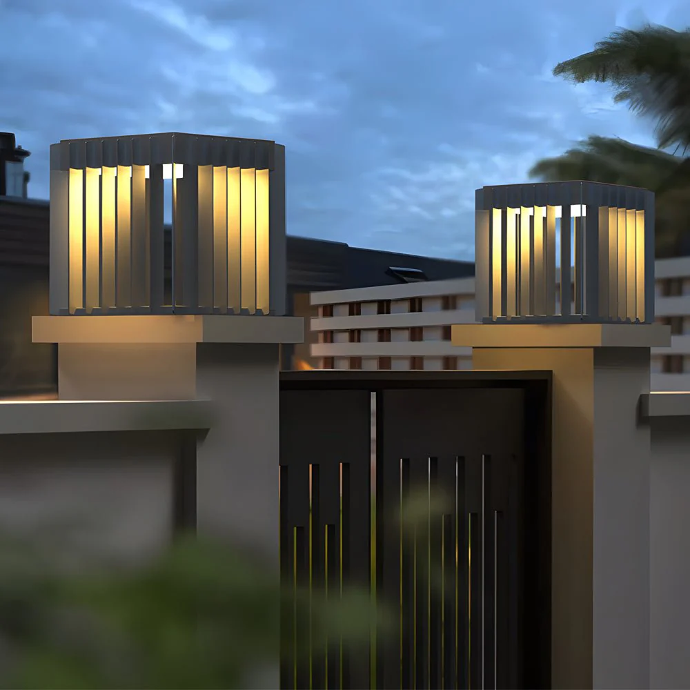 Freen Square Pier-Mount Wired Steel Outdoor Post Pillar Light - Image 4