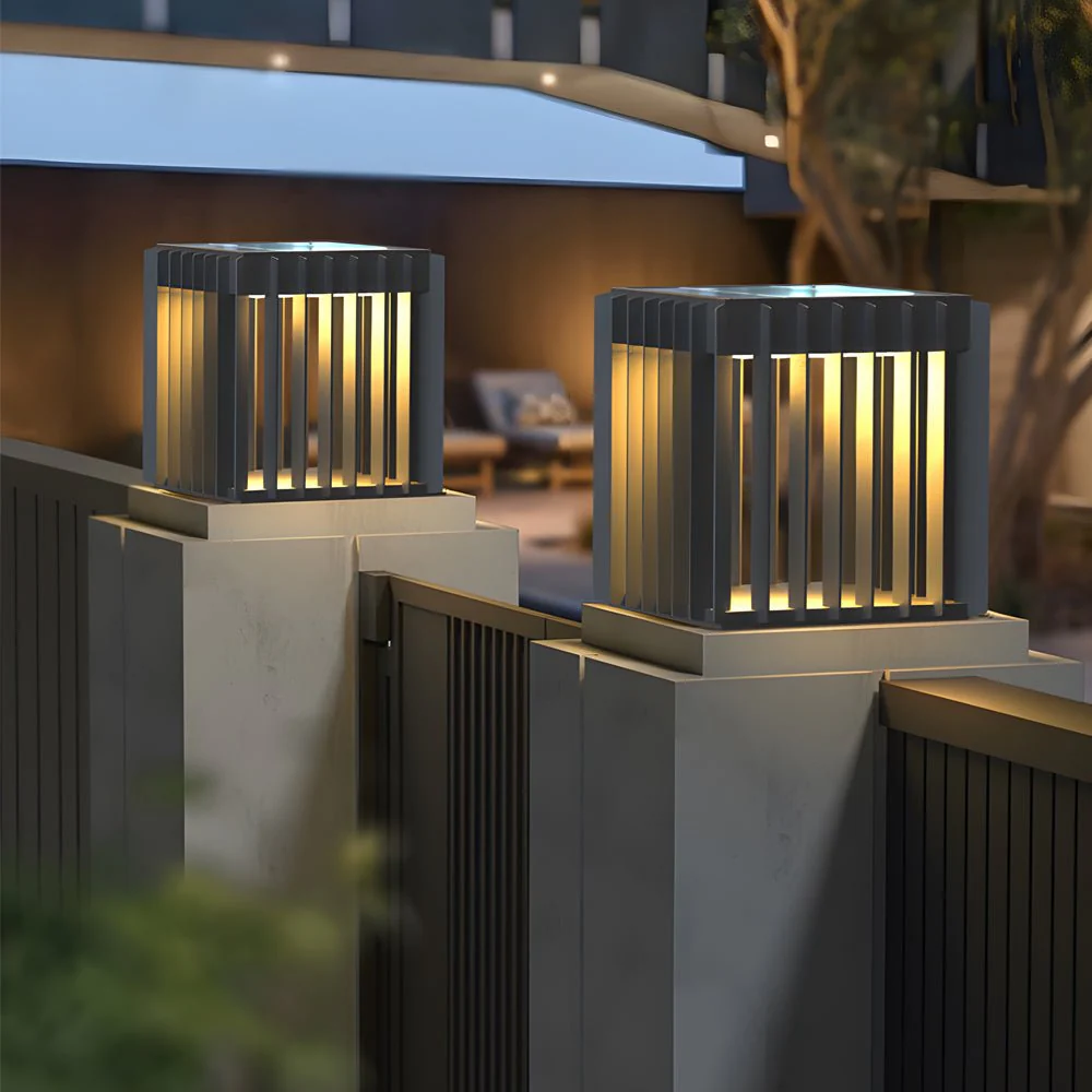 Freen Square Pier-Mount Wired Steel Outdoor Post Pillar Light - Image 5