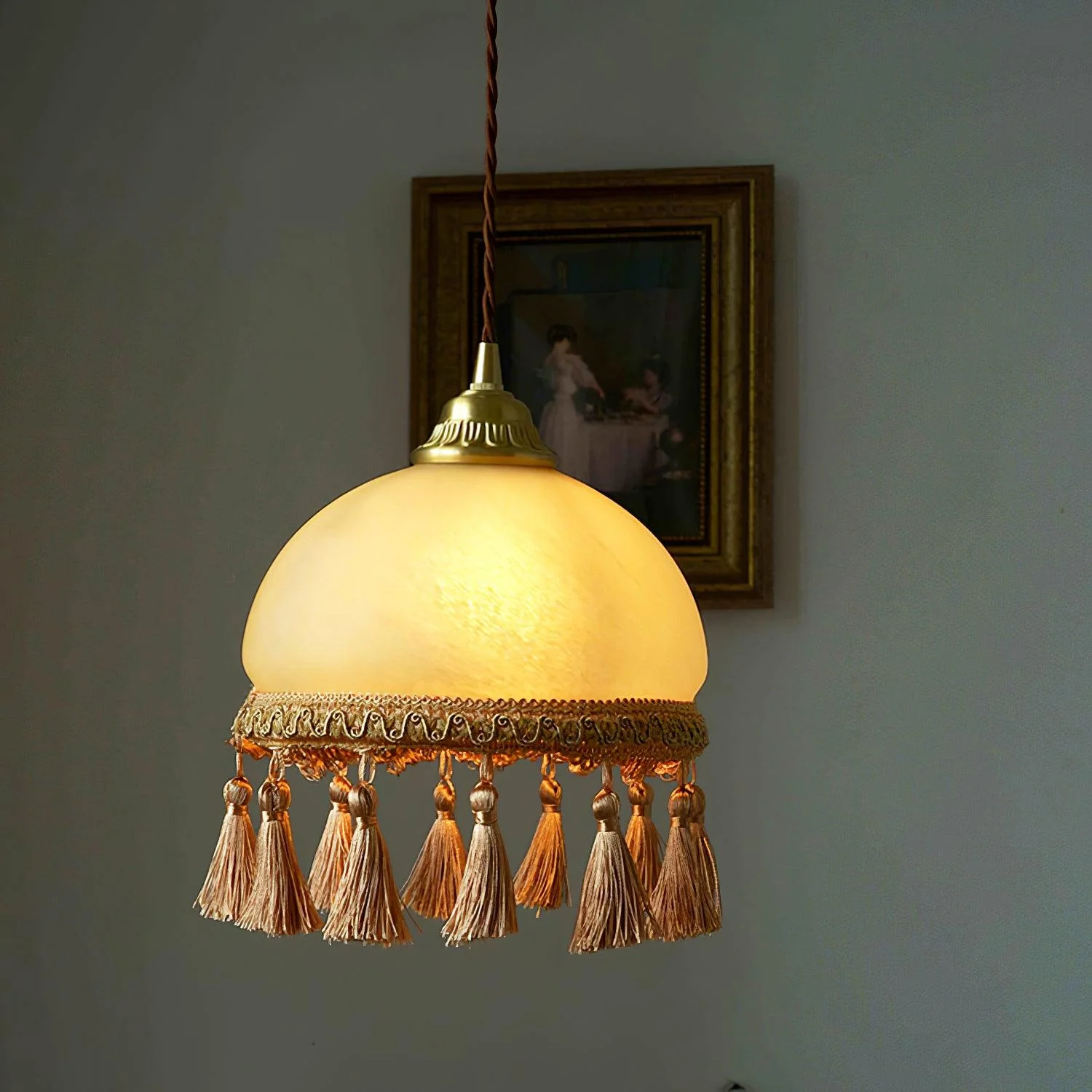 Fringe Tassels Brass Pendant Light - Image 11