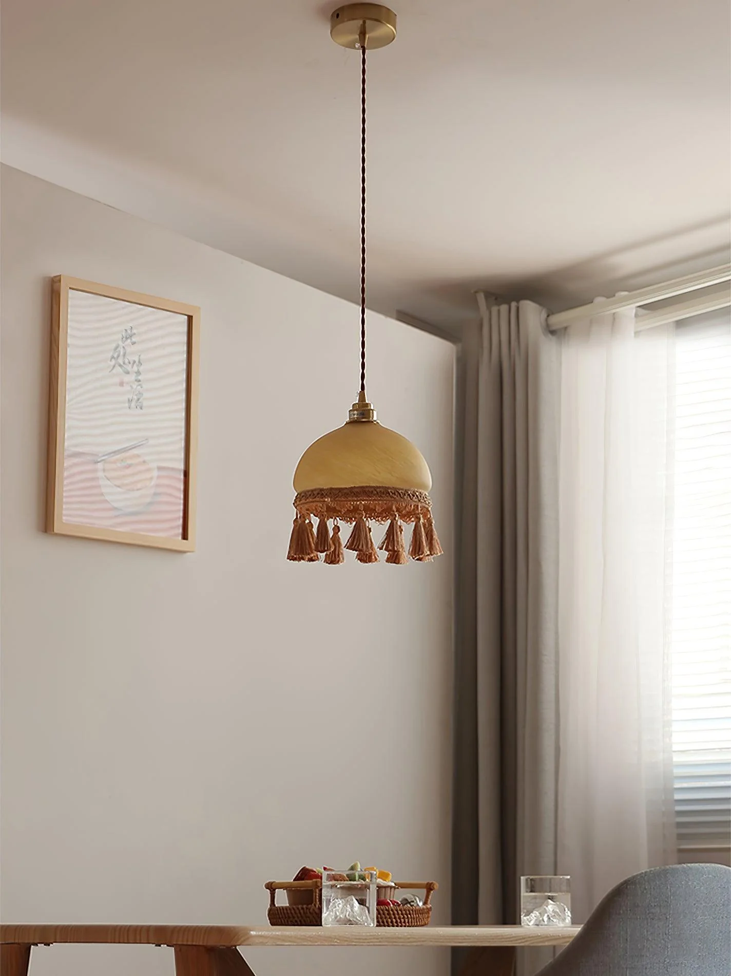 Fringe Tassels Brass Pendant Light - Image 12