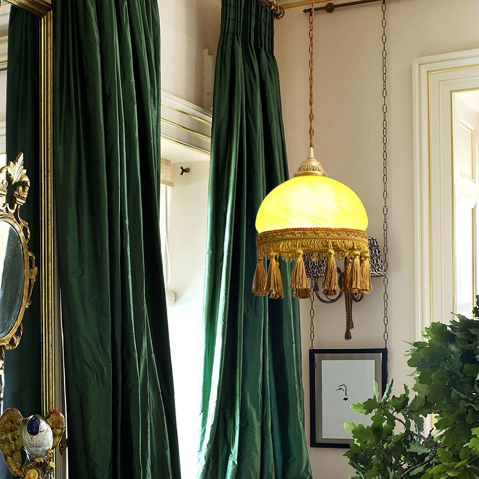Fringe Tassels Brass Pendant Light - Image 13