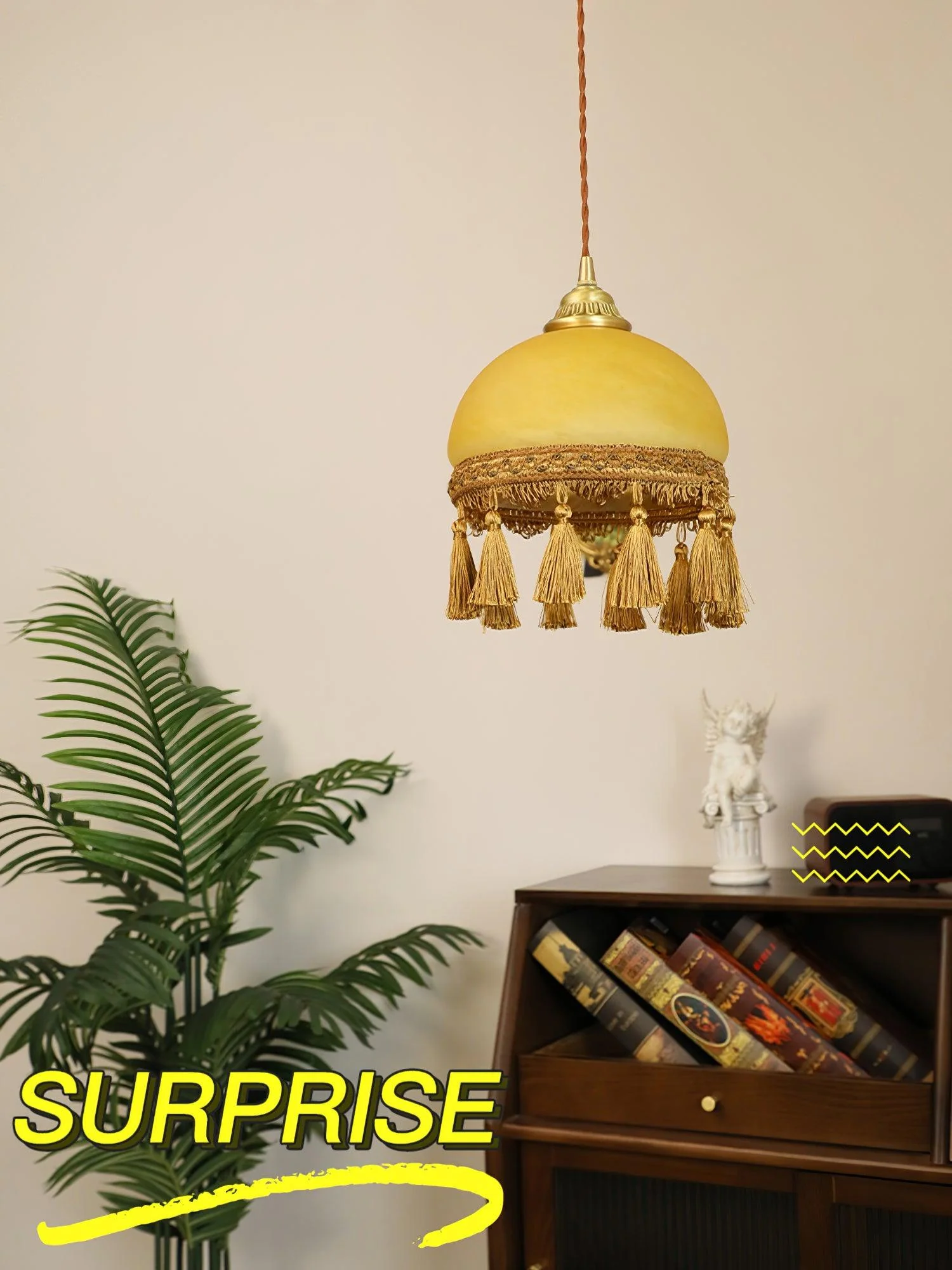 Fringe Tassels Brass Pendant Light - Image 15