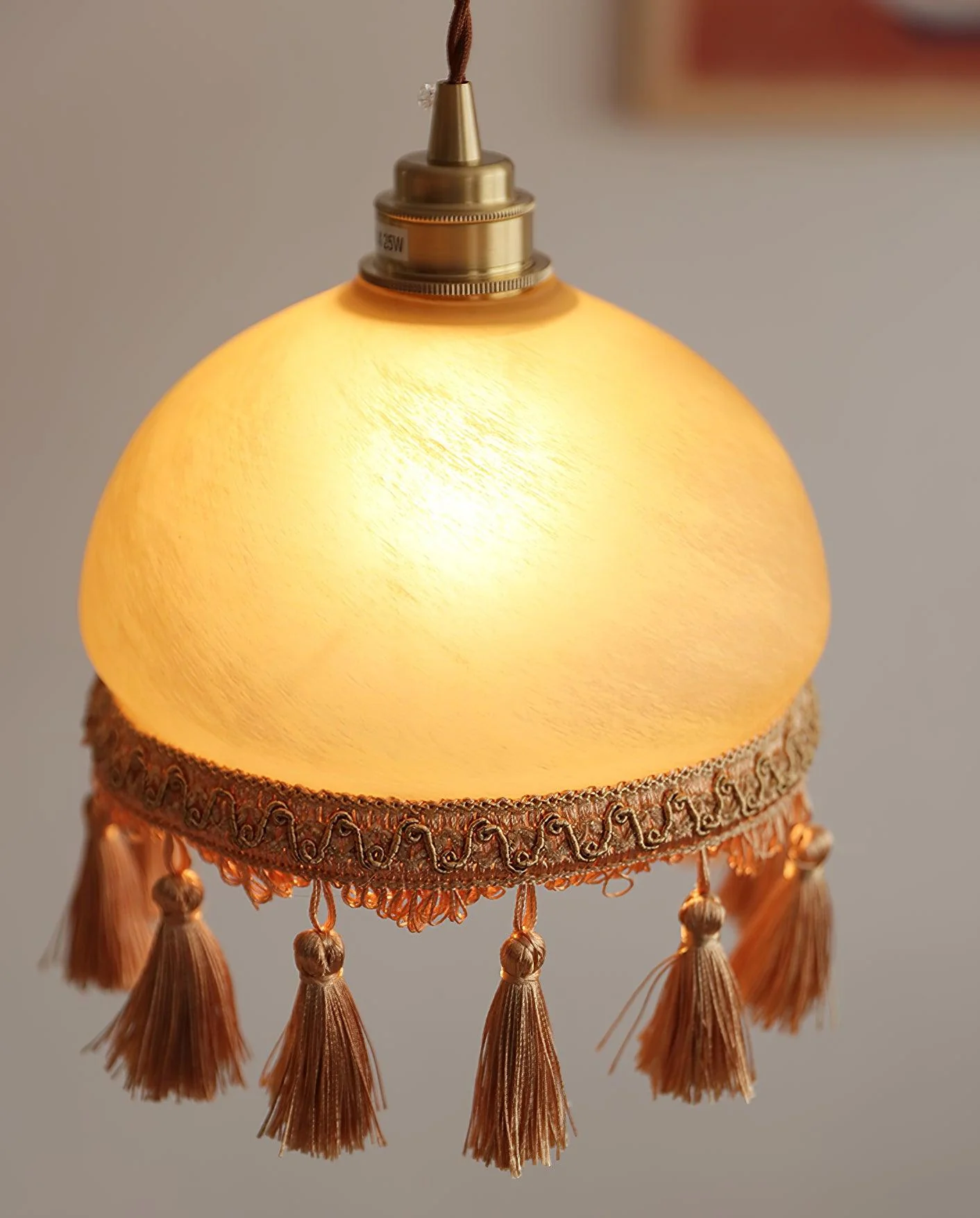 Fringe Tassels Brass Pendant Light - Image 2
