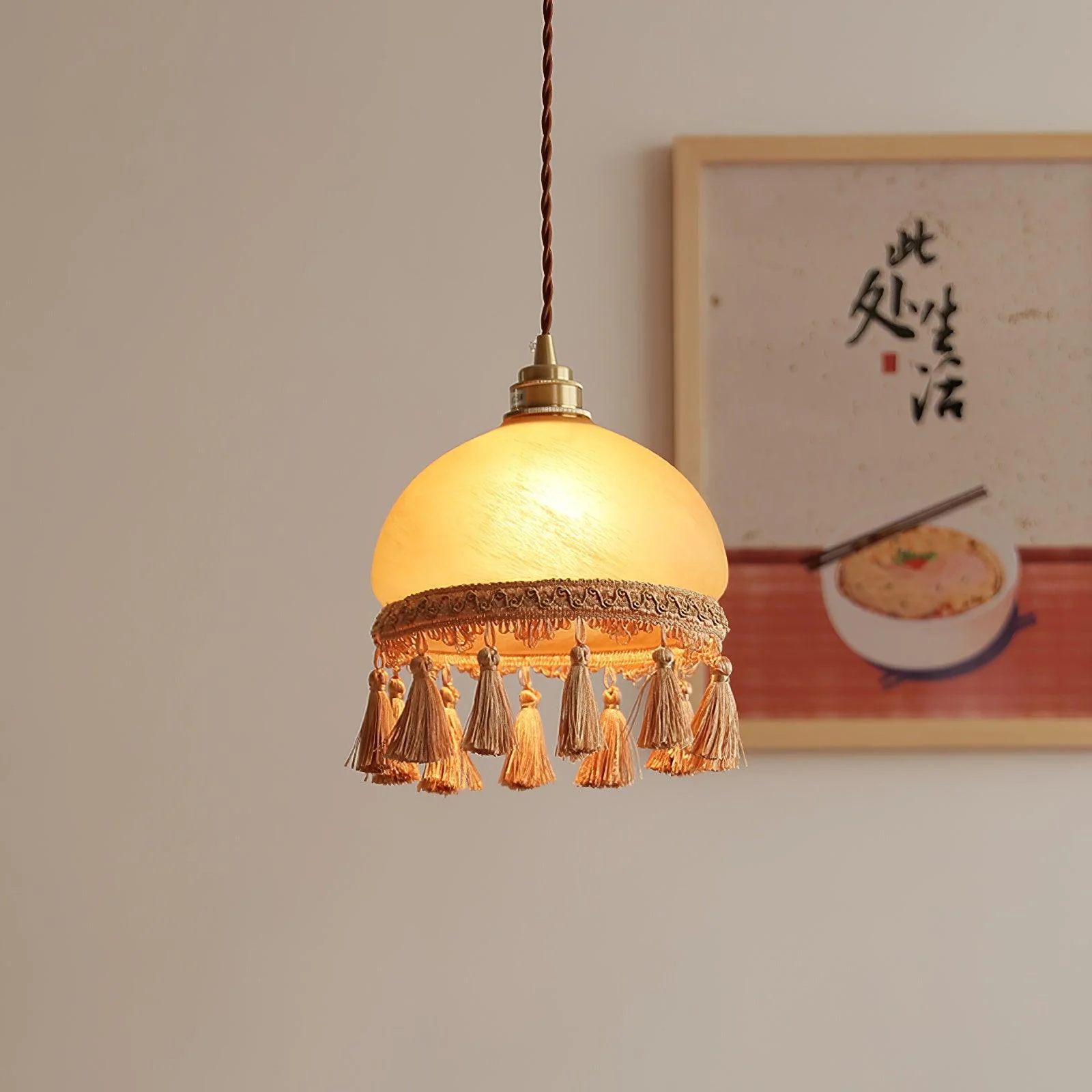 Fringe Tassels Brass Pendant Light - Image 4