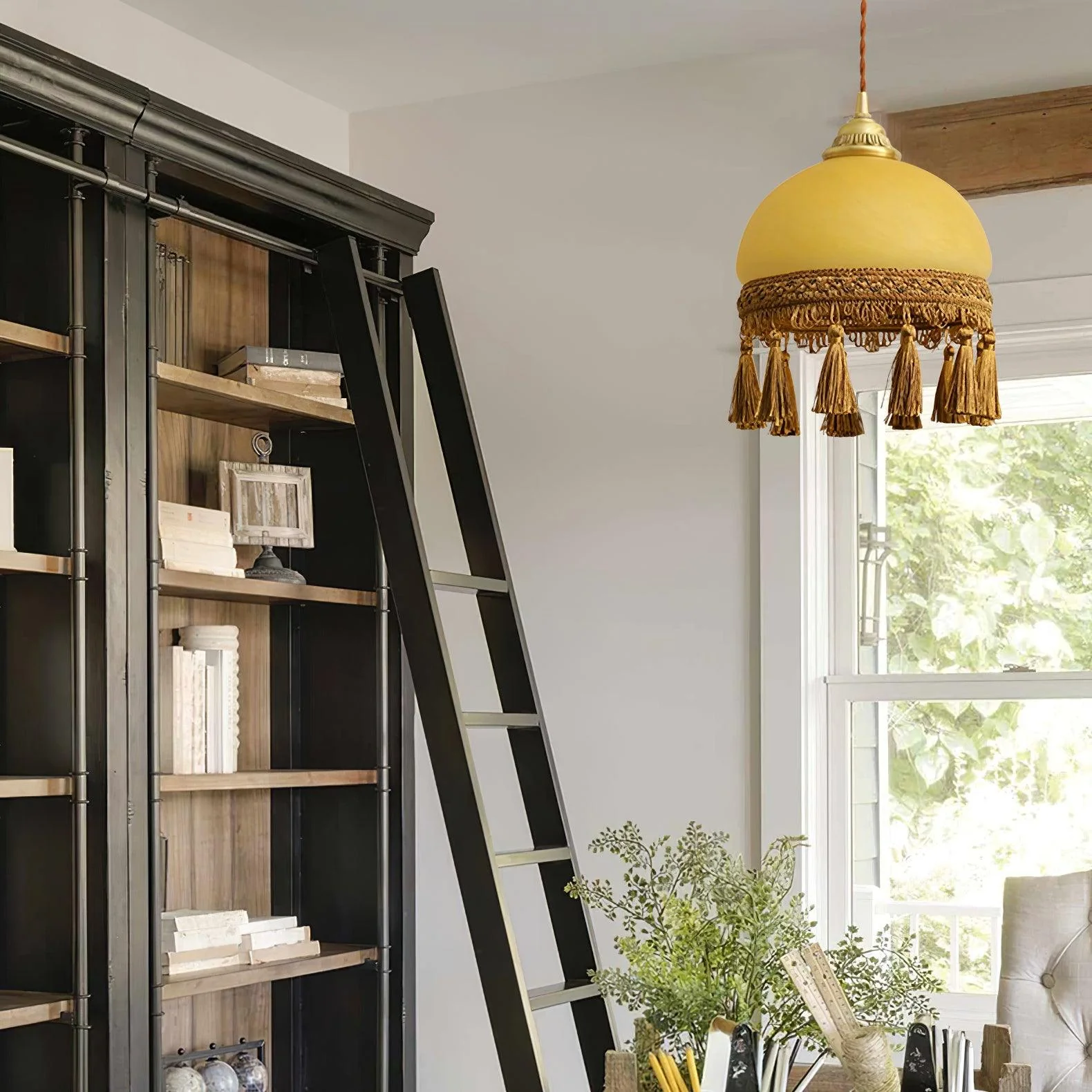 Fringe Tassels Brass Pendant Light - Image 9