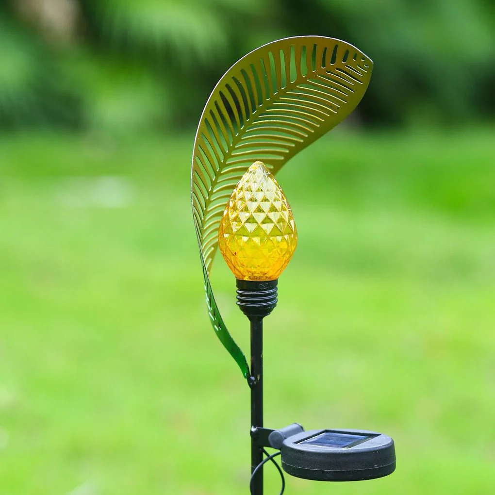 Gardner Elegant Curled Leaf Solar Lawn Outdoor Post Lamp - Image 3