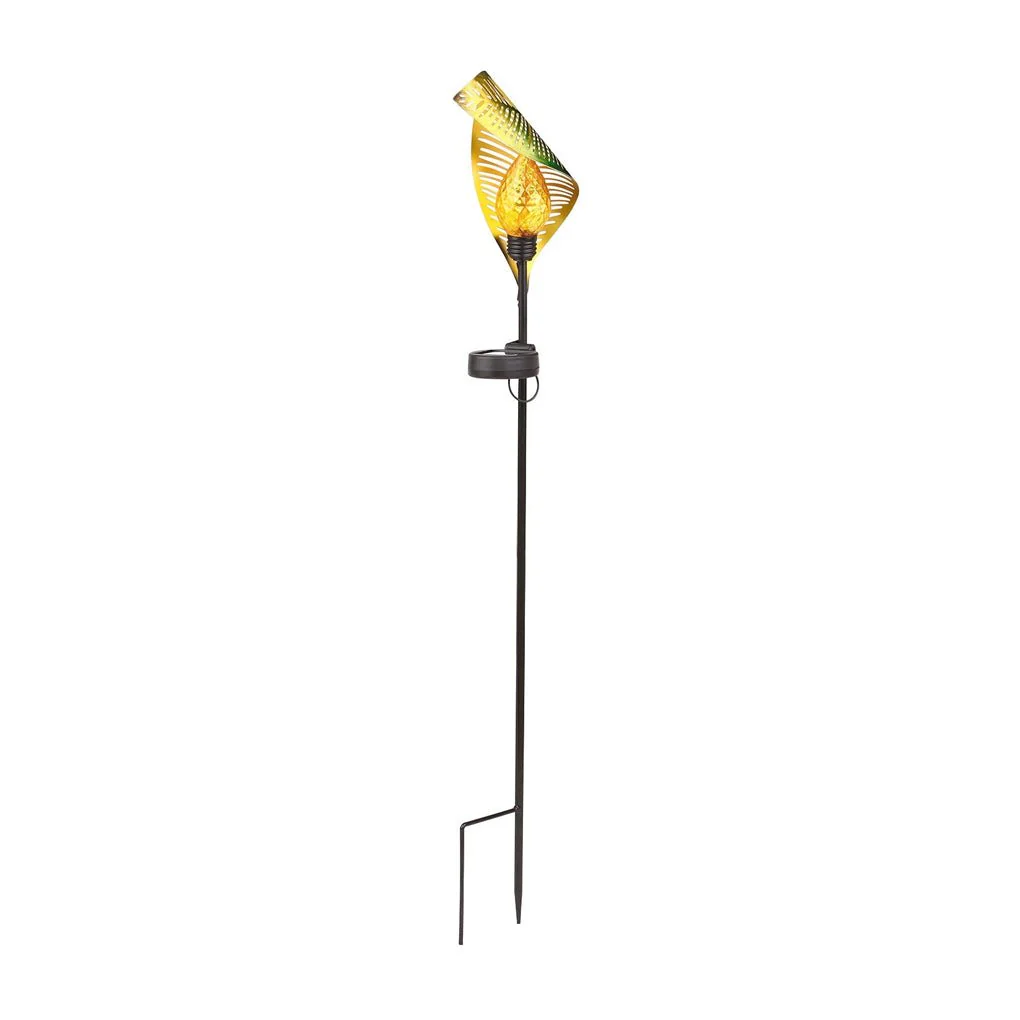 Gardner Elegant Curled Leaf Solar Lawn Outdoor Post Lamp - Image 7
