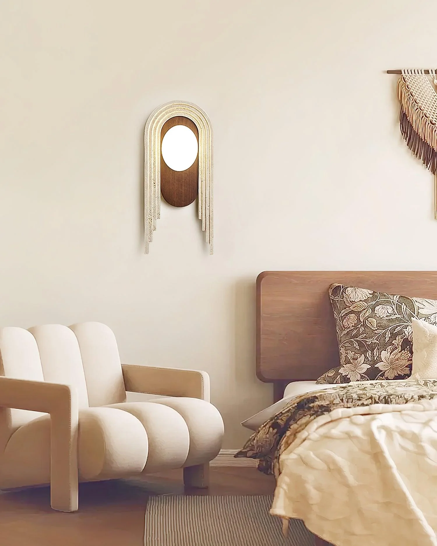 Gate Of Time And Space Sculptural Travertine Wall Light - Image 5