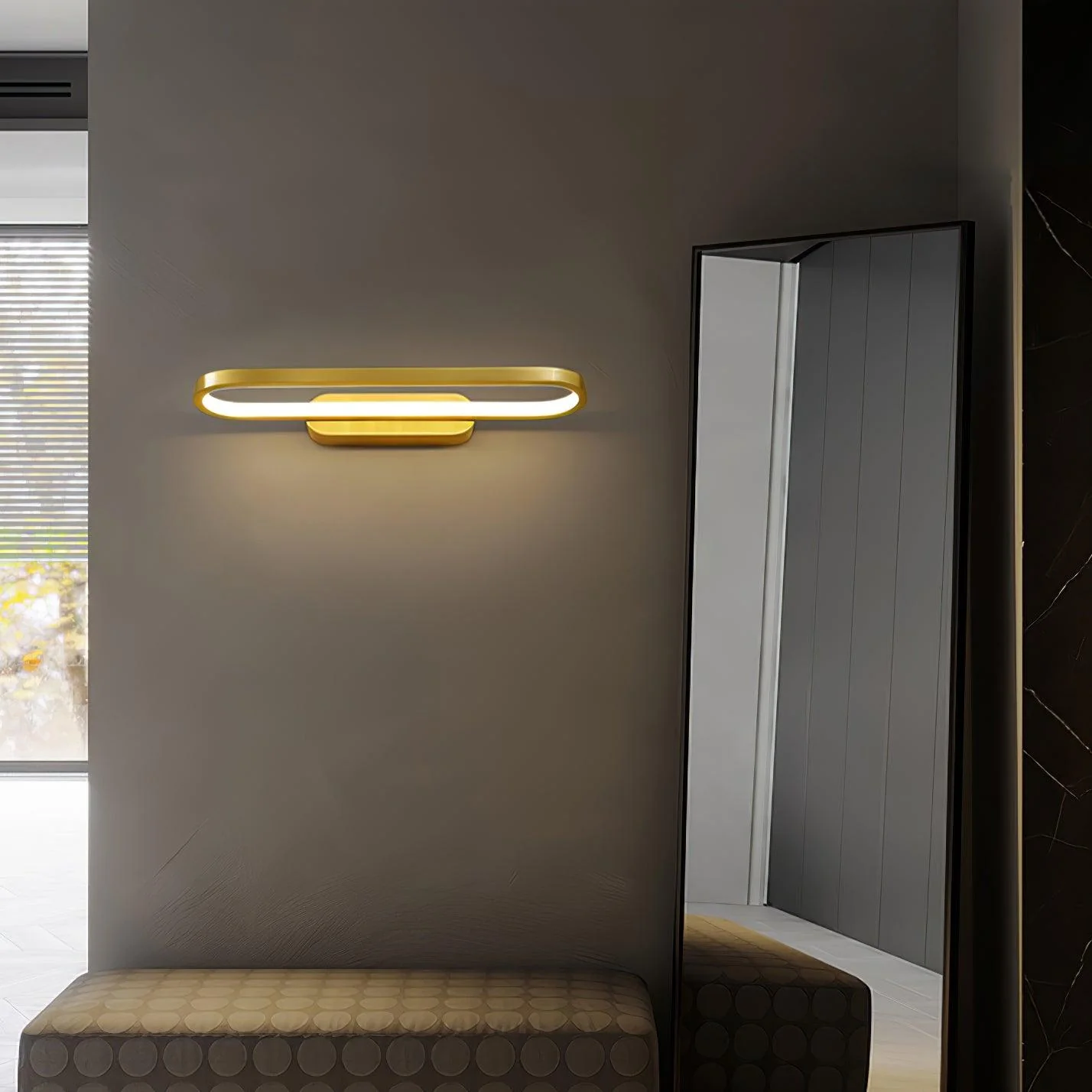 Plana Modern Minimalist LED Brass Wall Light - Image 14