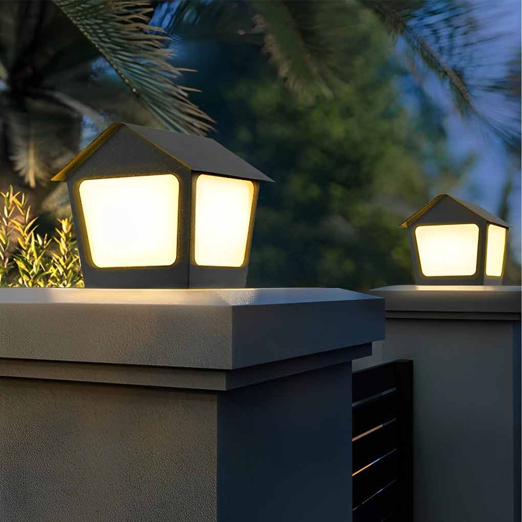 Gida Cottage Shaped LED Modern Outdoor Post Pillar Light - Image 11