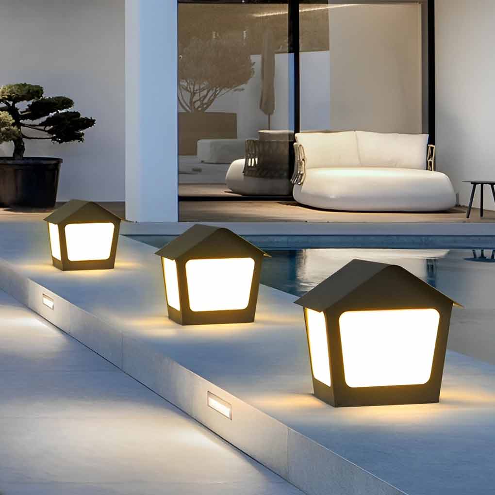 Gida Cottage Shaped LED Modern Outdoor Post Pillar Light - Image 12