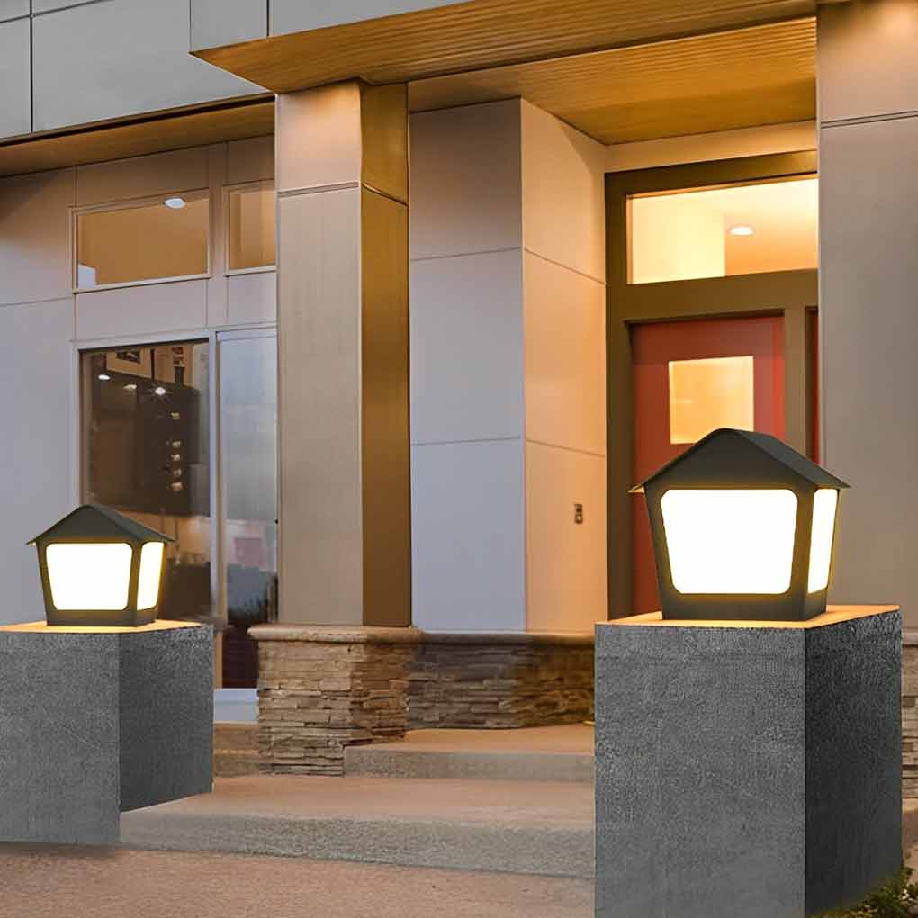 Gida Cottage Shaped LED Modern Outdoor Post Pillar Light - Image 13