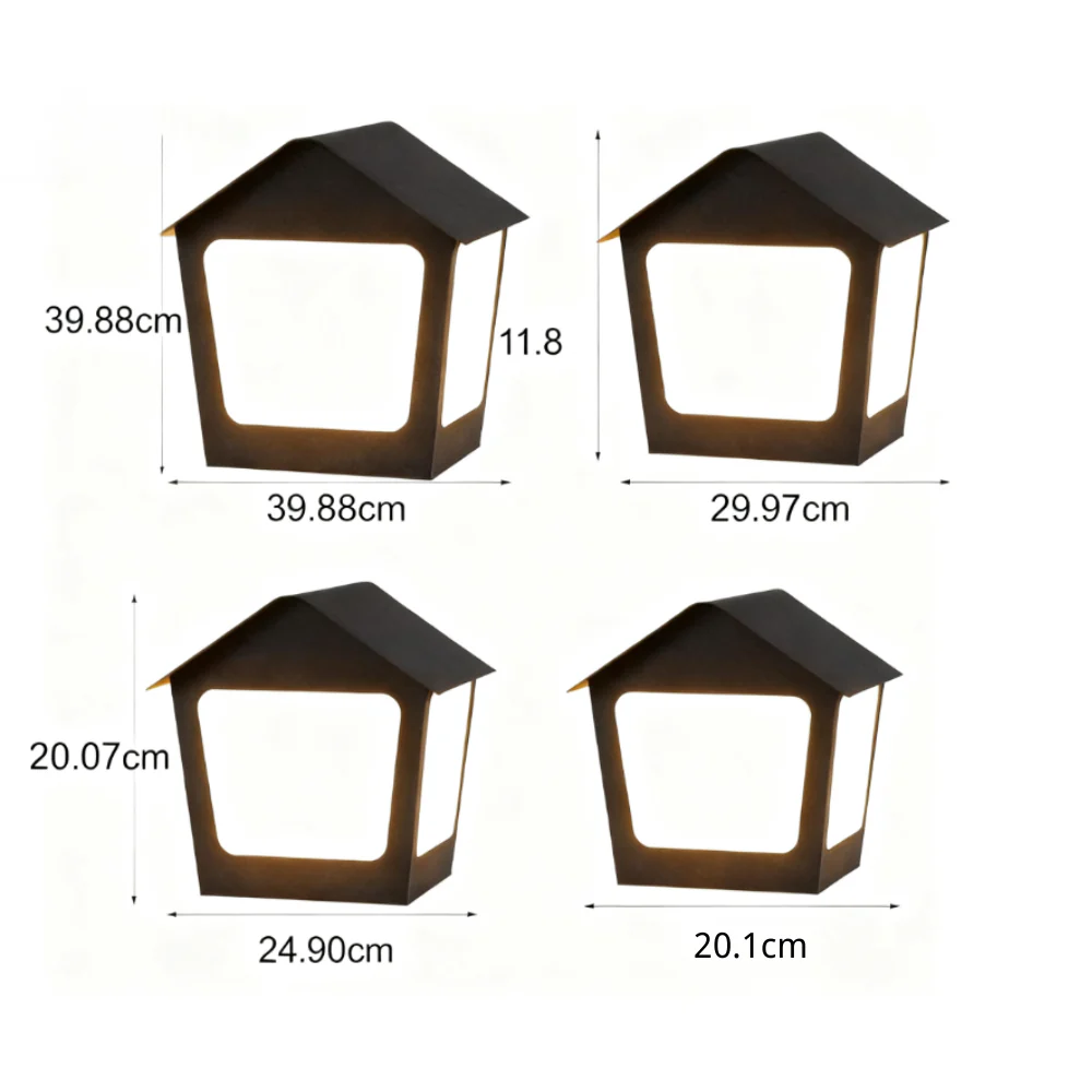 Gida Cottage Shaped LED Modern Outdoor Post Pillar Light - Image 15