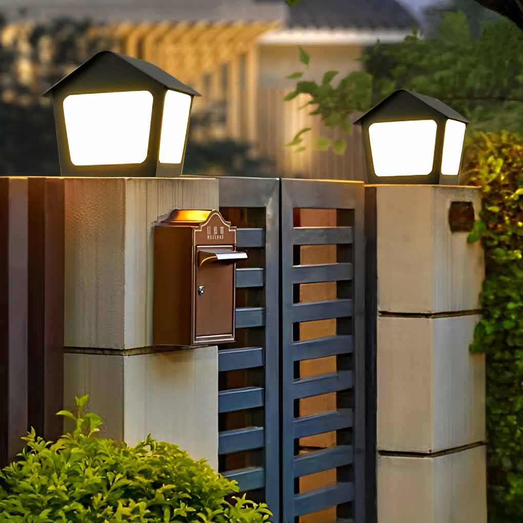 Gida Cottage Shaped LED Modern Outdoor Post Pillar Light - Image 2