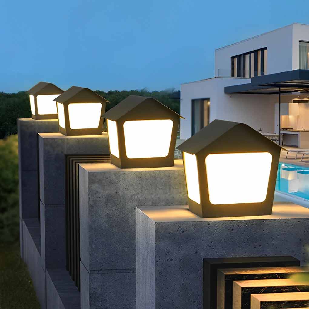 Gida Cottage Shaped LED Modern Outdoor Post Pillar Light - Image 9