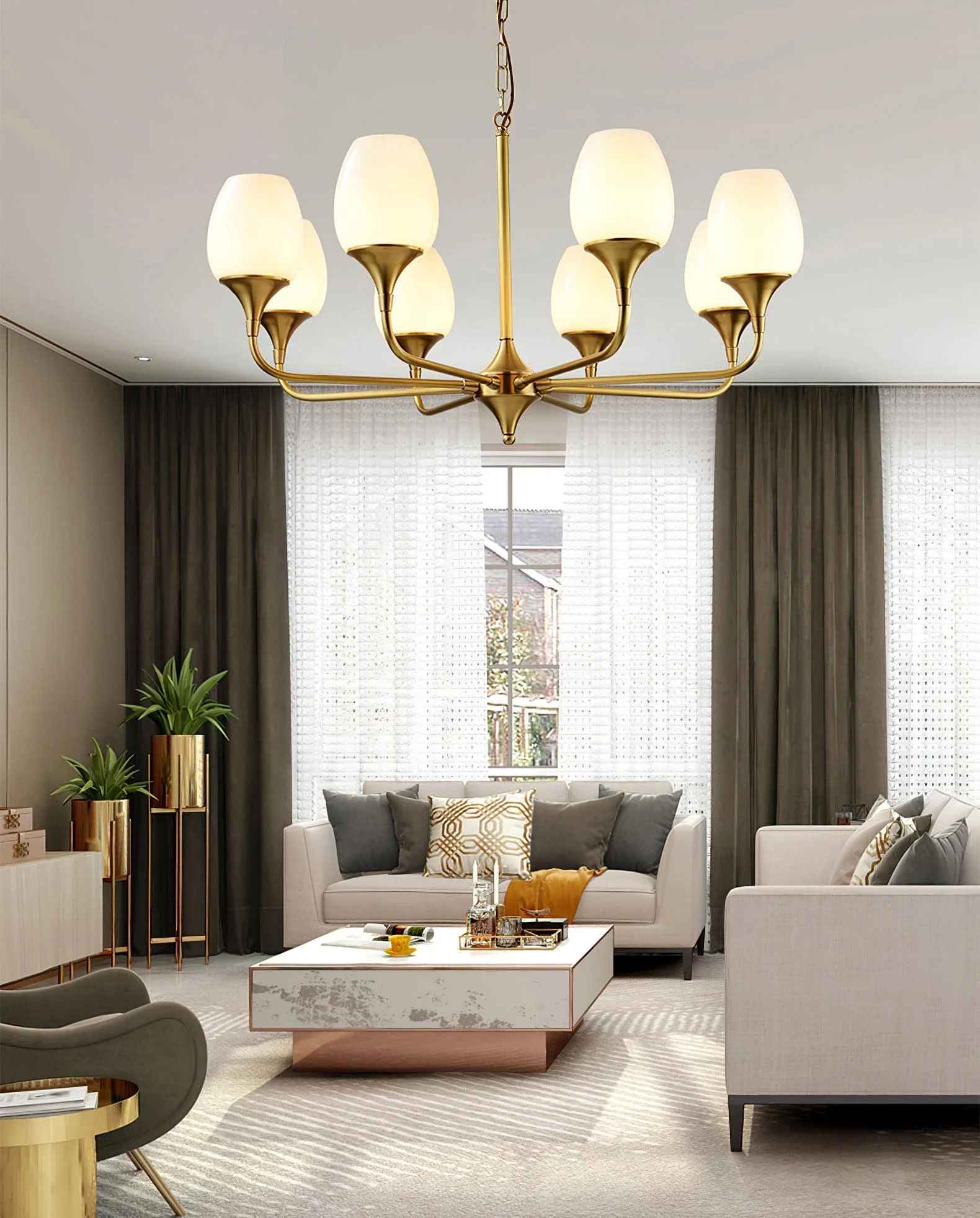 Gleam Elegant Brass Chandelier - Image 10
