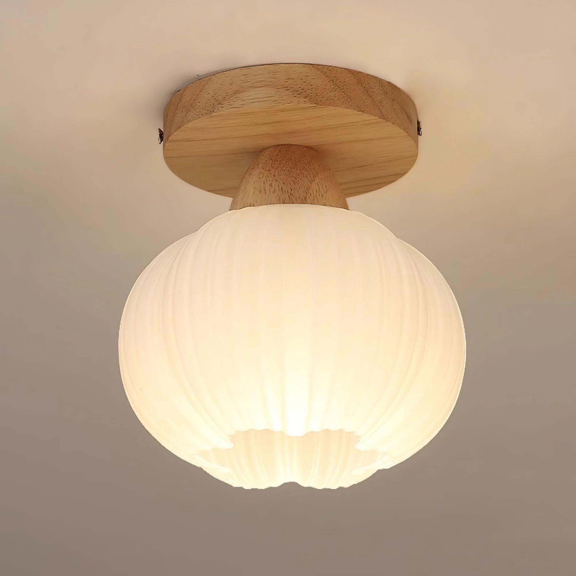 Gleam Large Flower Bag Wood Ceiling Lamp - Image 11