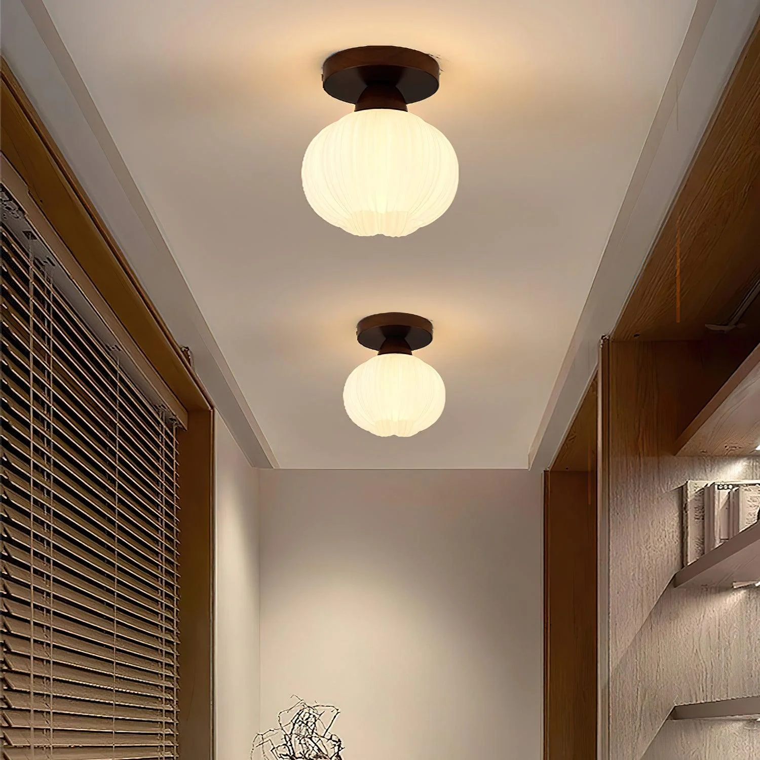 Gleam Large Flower Bag Wood Ceiling Lamp - Image 5
