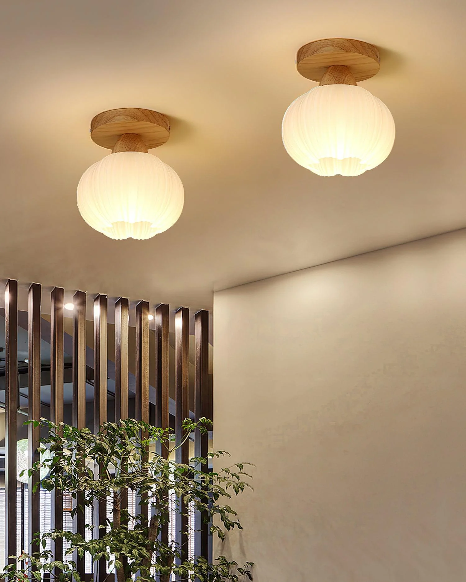 Gleam Large Flower Bag Wood Ceiling Lamp - Image 7