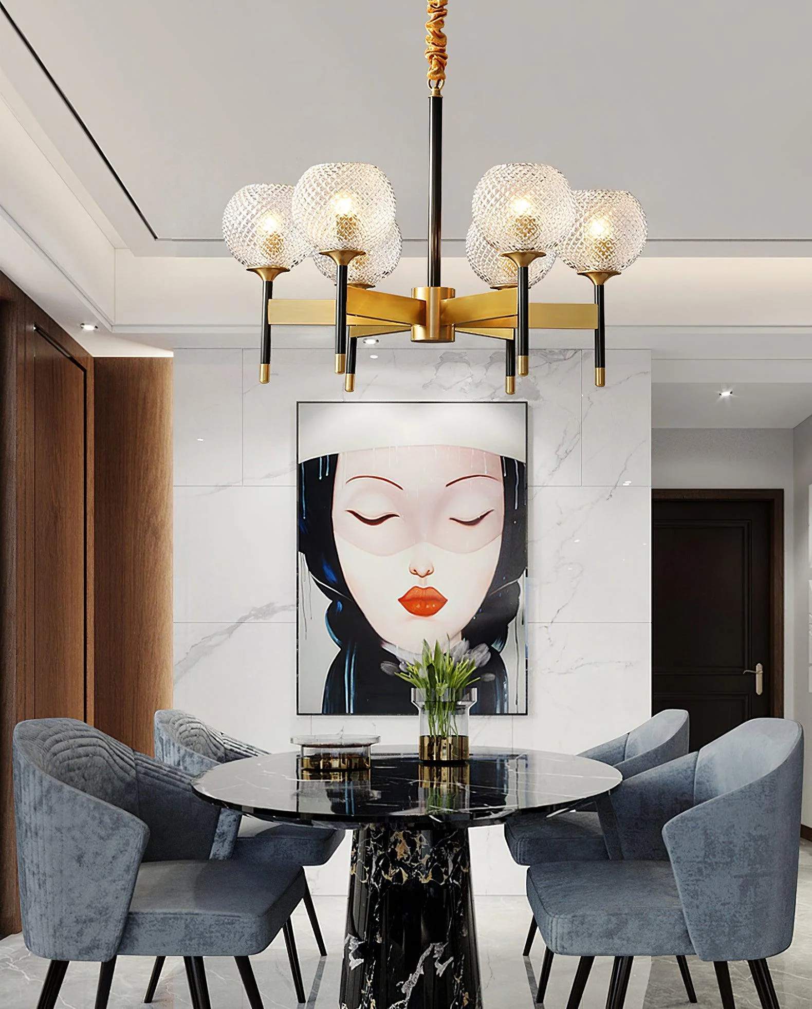 Glint Modern Brass Chandelier - Image 12